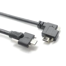 Çin Özel yandan kilitlemeli USB 3.1 Tip C - 90 derece çift vidalı kilit USB Tip C kablosu üretici firma