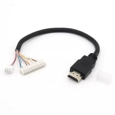 中国 定制 2 合 1 HDMI 电缆 A 型公头转 JST-XH 2.54 12 针 Molex 投影屏幕连接器电缆 制造商