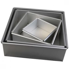 China Aluminum Square Cake Pan With Removable Bottom For Baking Chiffon Cake Mold manufacturer