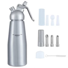 China 8g N2O Aluminum Cream Whipper Manufacturer 0.5 Liter Nitrous Oxide Ice Cream Dispenser manufacturer