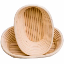 China Oval Indonesia Woven Bakery Baskets With Cloth Cover Bread Proofing Basket With Indonesia Rattan manufacturer