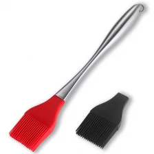 China BBQ Silicone Brush With 304 Stainless Steel Handle Pastry Grilling Sauce Brush Set For Cooking Silicone Oil Brush manufacturer