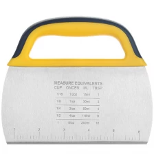 China Mulit-Functional Food Grade Metal Dough Scraper Chopper With Scale Stainless Steel Dough Cutter Scale manufacturer
