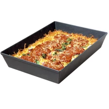 porcelana Plato hondo de cerámica de 9 pulgadas, horno tostador Rectangular de acero y aluminio, sartén más profunda para Pizza estilo Detroit pesado fabricante