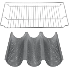 China Durable 8 Inch Aluminum French Bread Moulderbaguette Tray manufacturer