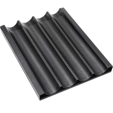 China 9 * 5 Aluminum Baking Tools 4 Slots Loaf Pan Non Stick Bread Burger Pans manufacturer