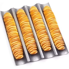 China Homemade 8 Inch Non Stick French Bread Tray Bandejas De Pan Perforadas manufacturer