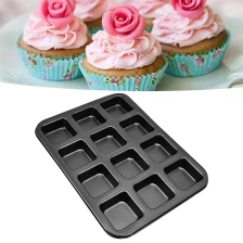China Wholesale Homemade 6 Inch Muffin Cupcakes Anodized Rectangular Moldes Para Mini Cakes manufacturer