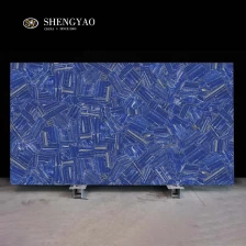 China Blaue Streifenbeschaffenheit Lapis Lazuli Edelsteinplatte Hersteller