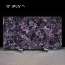 Китай Фиолетовый флюорит драгоценный камень плита производителя