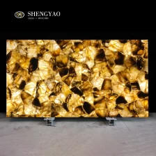 China Citringelbe Kristalledelsteinplatte mit Hintergrundbeleuchtung Hersteller