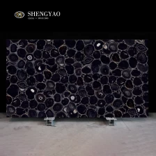 China Laje e azulejo de pedra preciosa de polimento de luxo de ágata negra fabricante