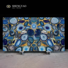 China Blue Agate Slab With Gold Foil Wholesale manufacturer