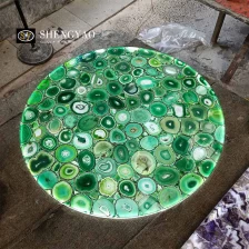 porcelana Tablero de mesa de ágata verde retroiluminado en oferta fabricante