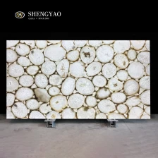 China Laje de pedra preciosa de ágata branca retroiluminada atacado fabricante