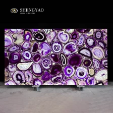 Chine Dalle de pierre semi-précieuse en agate violette rétro-éclairée fabricant