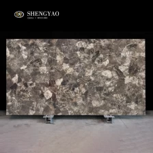 China Dark Smoke Quartz Slab On Sale,Semi Precious Stone Supplier China manufacturer