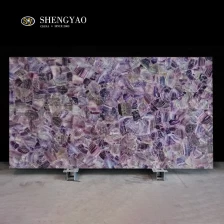 China Grande laje de pedra preciosa semipreciosa roxa de polimento fabricante