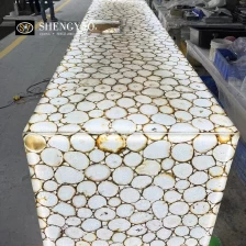 Trung Quốc Mặt bàn đảo bếp bằng đá mã não trắng có đèn nền, bồn rửa bằng đá bán quý trong mờ nhà chế tạo
