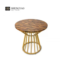 Chine Table en pierre naturelle d'oeil de tigre, meubles en pierre semi-précieuse de luxe fabricant