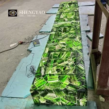 China Backlit Green Emerald Double Sink Vanity Countertop,Semi Precious Stone Sink Manufacturer manufacturer