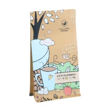 China Custom laminated aluminum foil flat bottom coffee bag with valve and easy tear zipper manufacturer