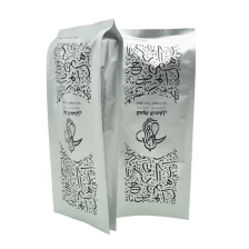 China Custom Matte Silver Aluminum Foil 4 Sides Sealing Pouches Bags Tea Coffee Packaging Bag With Valve manufacturer