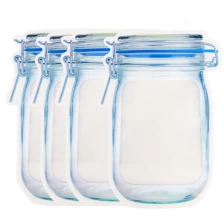 China Custom Plastic Laminated Mason Jar Bag Candy Special Shaped Pouch Mason Jar Bags manufacturer