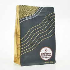 China Factory customized printed logo waterproof vertical reusable coffee kraft paper bag manufacturer
