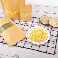 China Custom kraft paper flat bottom packaging pouch with zipper for food manufacturer