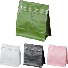 China Coffee Bags With Valve Coffee Beans Bag with Heat Sealable Zipper Pouches and Valve Black Yellow Coffee Beans Home Storage Bags manufacturer