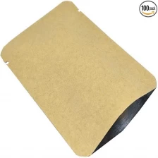 China Kraft Paper Open Top Vacuum Sealable Bags Mylar Foil Heat Seal Pouches for Sample Food Storage Packaging with Tear Notches manufacturer