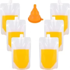China Kichwit Plastic Liquor Pouches Drinking Flasks Reusable Liquid Spout Bags Collapsible Silicone Funnel Included manufacturer