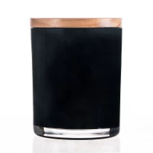 Cina Portacandele in vetro nero 11oz produttore