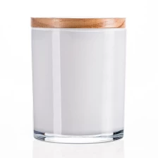 Cina Portacandele in vetro bianco 11oz produttore