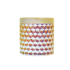 China Lindo frasco de vela de diamante iridescente 12 onças fabricante