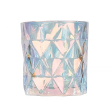 China Castiçal de vidro 8 onças Aura de prisma iridescente para velas de cera de soja fabricante