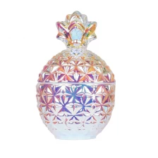 China Porta-velas de abacaxi jarra de vidro iridescente 4,5 onças fabricante