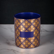 China Suporte de vela de vidro dourado estampado a quente para aromas de campainha fabricante