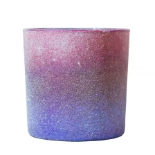 China 3 pavios Vazio Grande Vela Recipiente de Vidro Ombre Acabamento fabricante