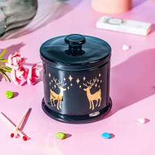 China Recipiente de vidro de 9 onças colorido vazio com tampa para vela perfumada de jasmim fabricante