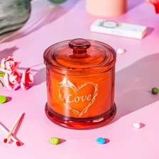 China Frasco de vidro recipiente de vela de amor a granel com tampa 9 oz fabricante