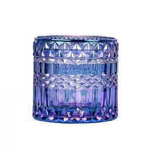 China Vela fornece frasco de vela de vidro vazio com sprays de cor iridescente para vela perfumada maçã azul trevo fabricante