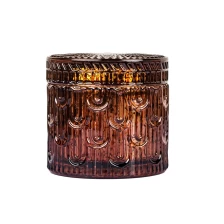 China Recipiente de vidro âmbar de mercúrio com tampa para fabricação de velas fabricante