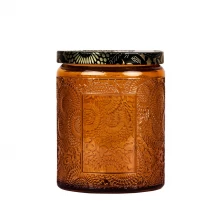 China Frasco de vela âmbar Boticário com tampa de lata para velas perfumadas fabricante