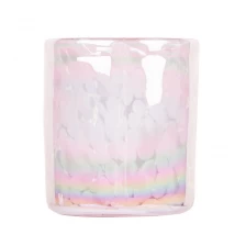 China Luxury Handmade 9oz Glass Jar For Candles Making Pink Spotted - COPY - 58pl78 fabricante