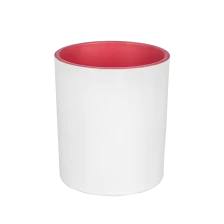 China Tempat Lilin Wangi Dihiasi Dalaman Putih Matte Putih Dan Merah Matte pengilang