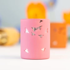 China 3oz Borosiliate Candle Holder Votive Pink Laser Engraving pengilang