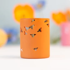 China 3oz Borosiliate Candle Holder Votive Orange pengilang