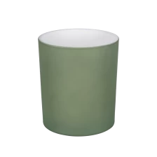 China 11oz Kaca Lilin Hijau Zaitun Untuk Lilin Bau Dalaman Putih pengilang